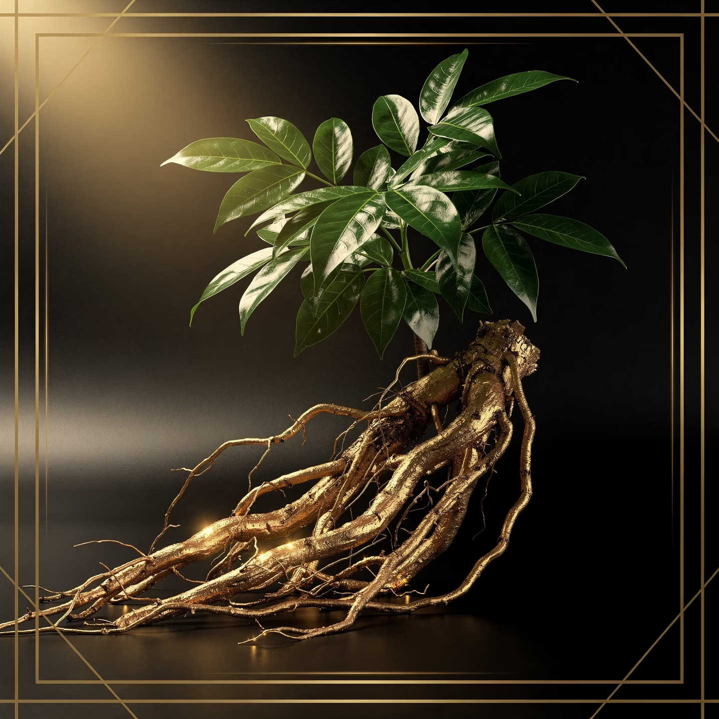 Tongkat Ali root and leaves